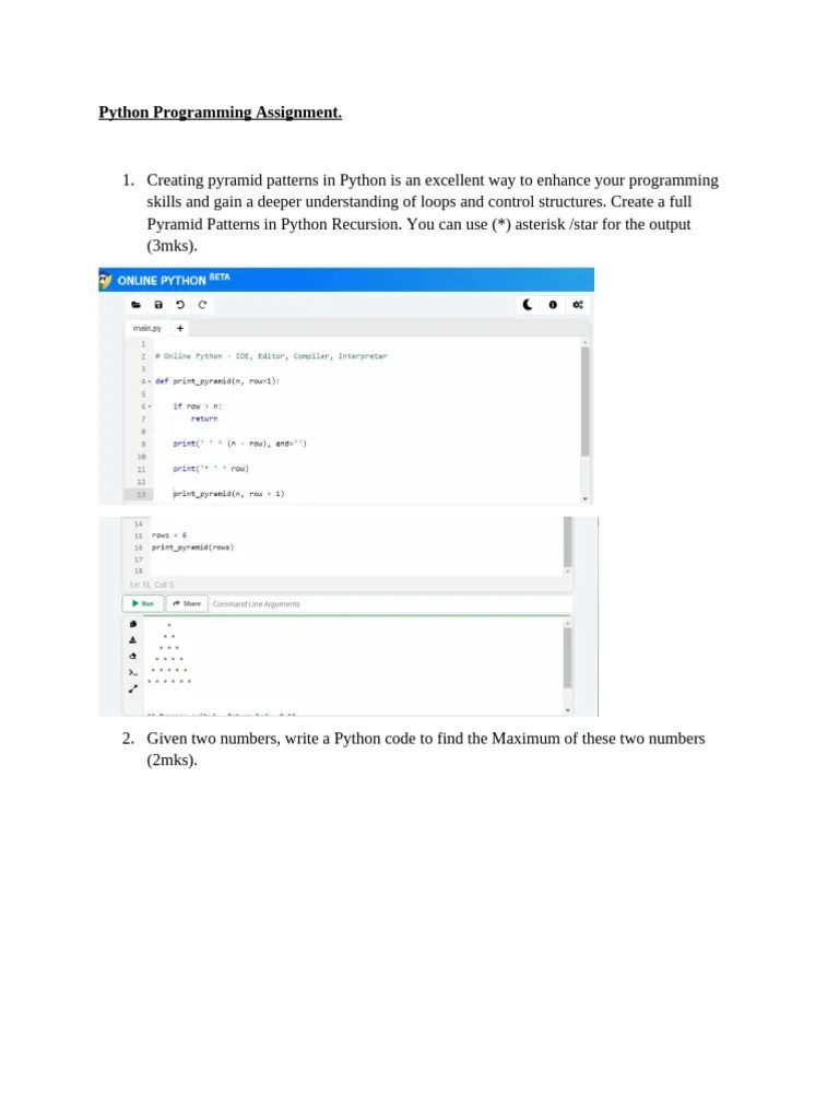 Python Programming Assignment | PDF | Teaching Methods & Materials ...