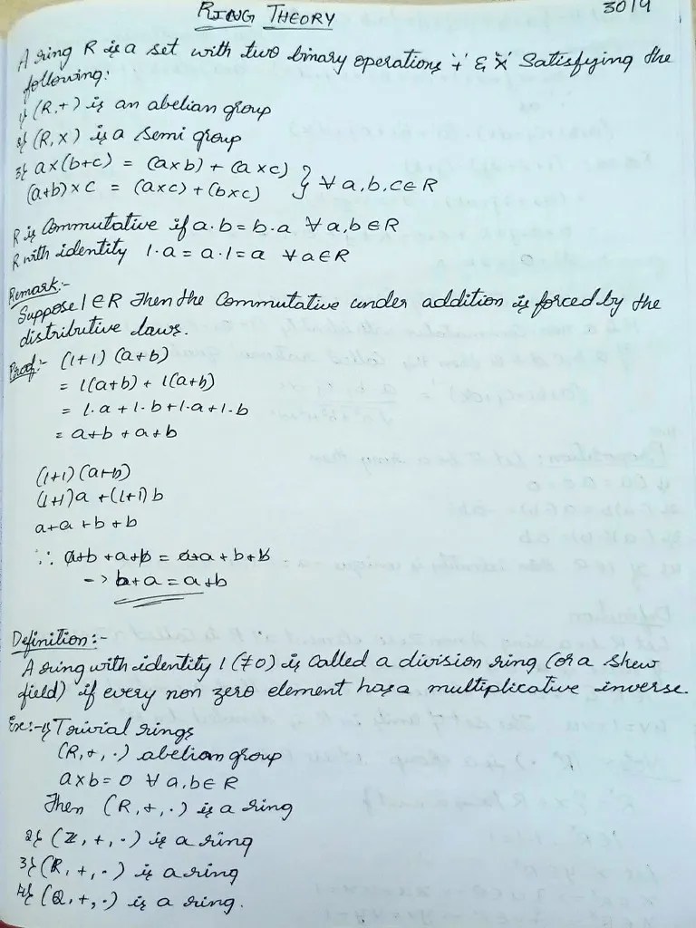 Ring Theory | PDF | Teaching Methods & Materials