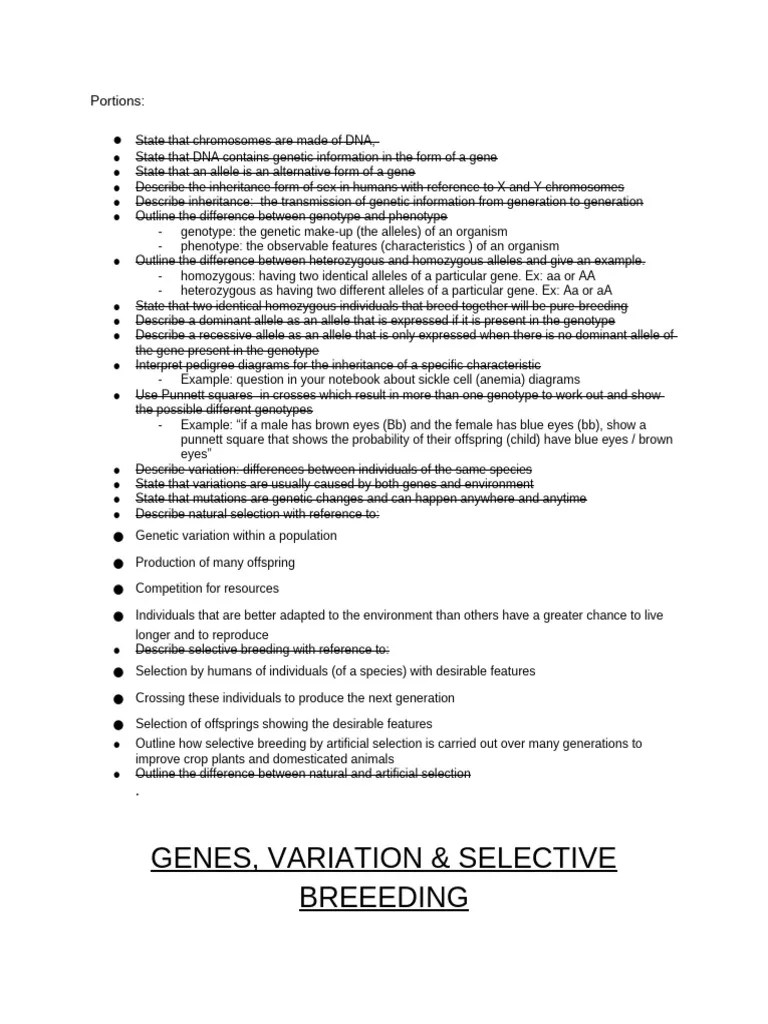 Revision Of Genetics Pdf Genotype Zygosity