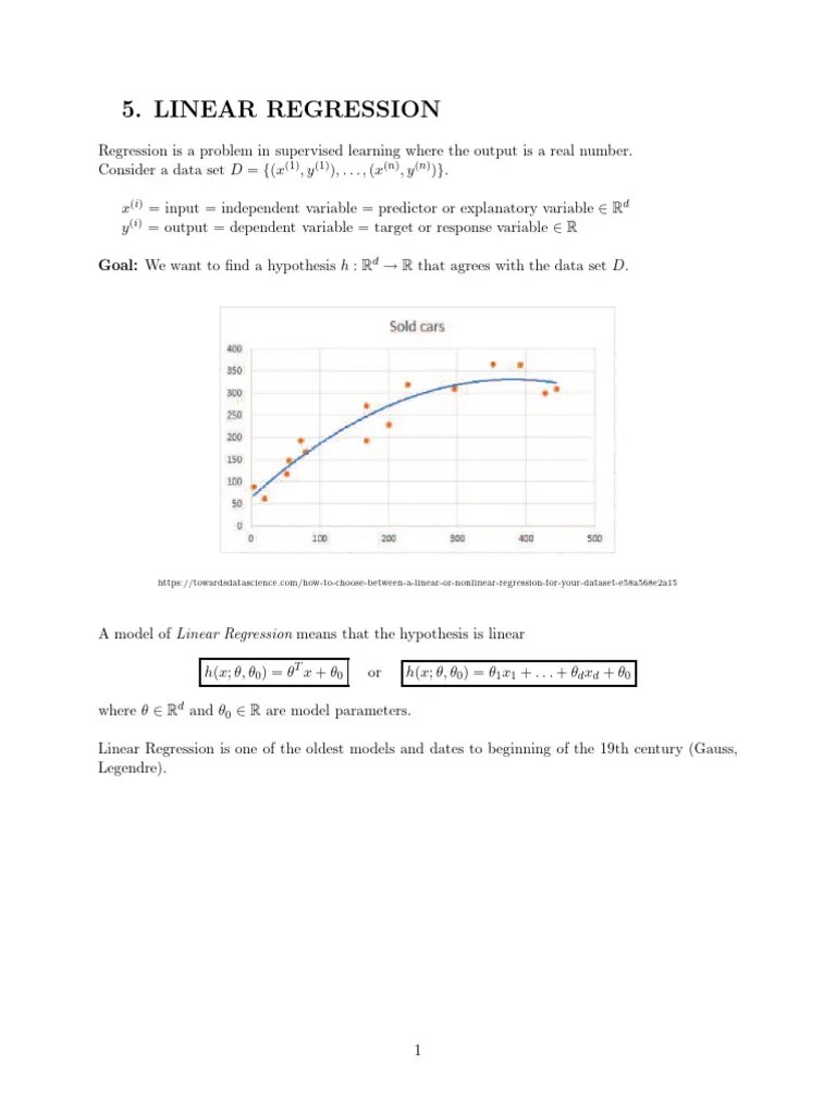 Lecture_Notes_5_Linear_Regression (1) | PDF | Dependent And Independent ...