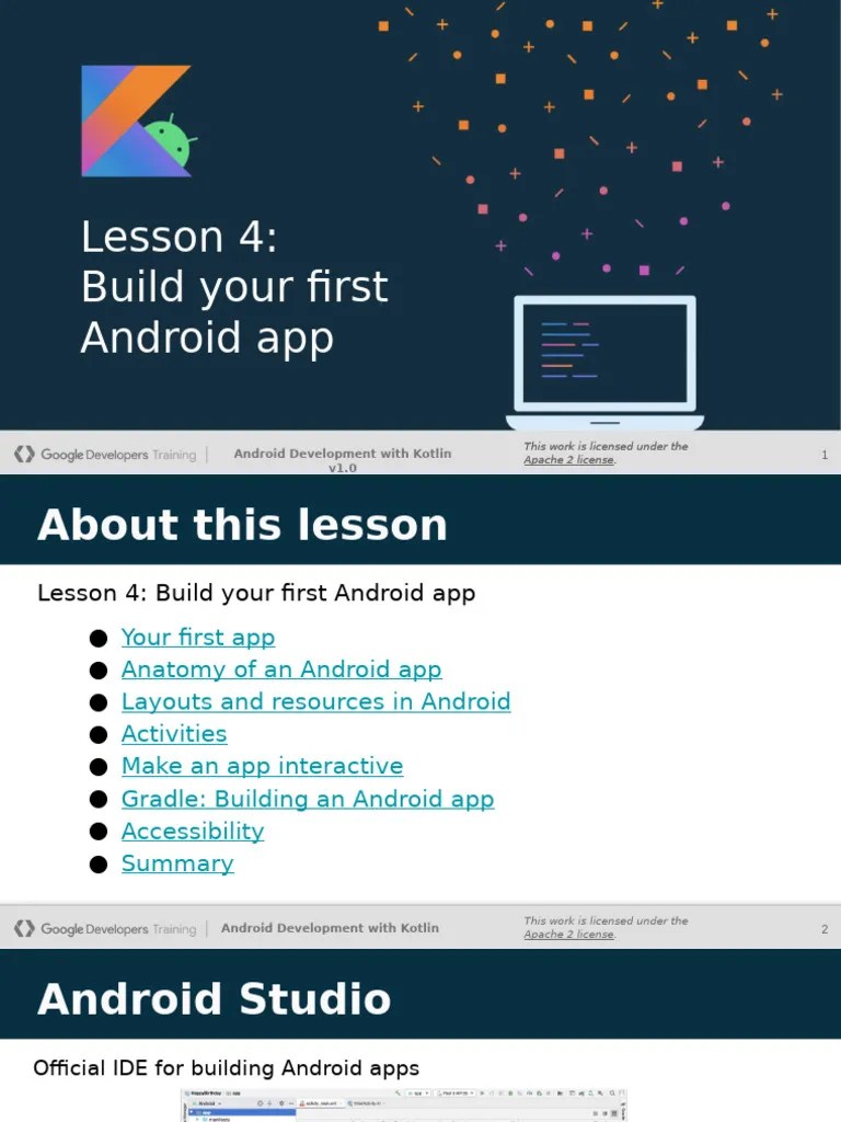 Lesson 4 Build Your First Android App | PDF | Android (Operating System ...