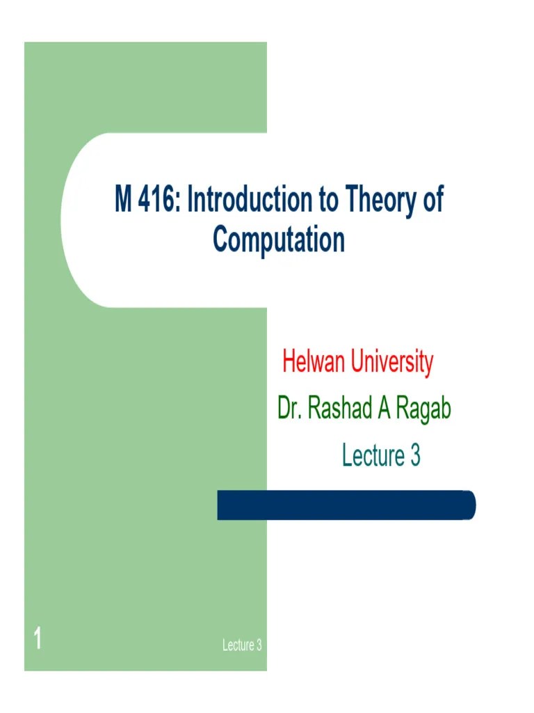 Lec3 | PDF | Models Of Computation | Theory Of Computation