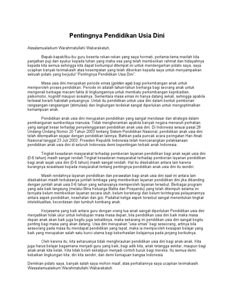 Contoh Pidato Terbaik Tentang Pendidikan - Tukaffe.com
