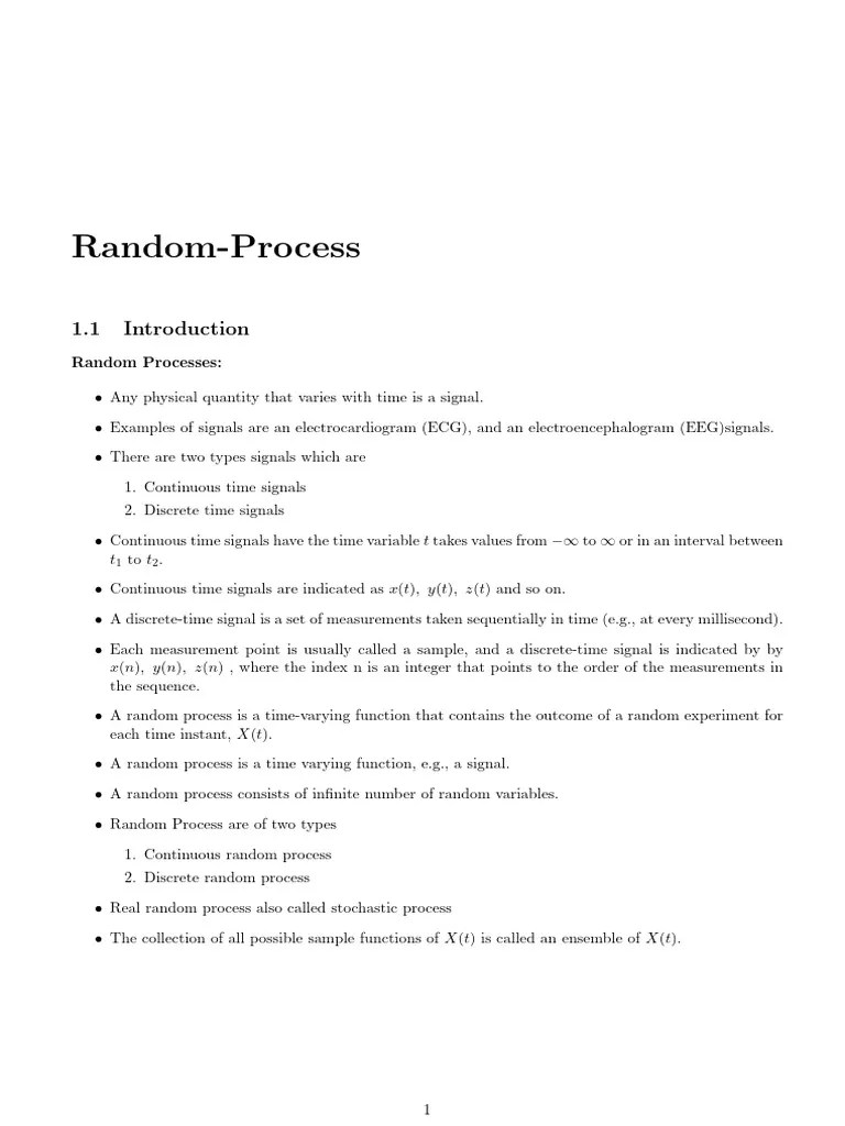 Unit-4-Random Process | PDF | Probability Distribution | Discrete Time ...