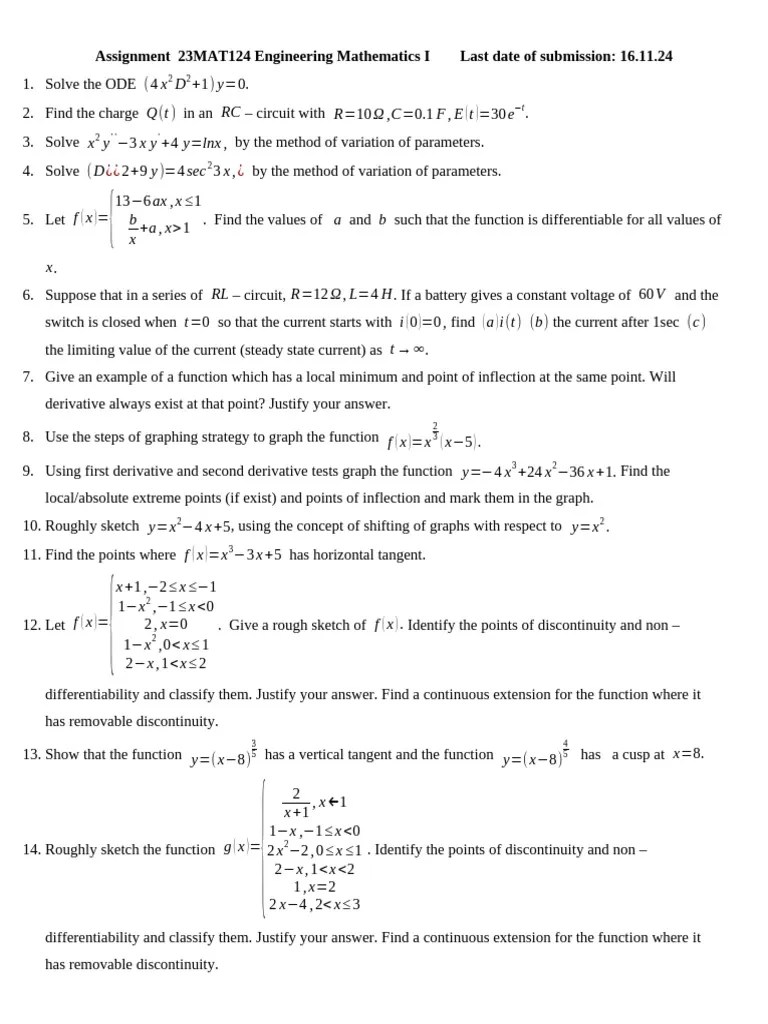 Assignment | PDF | Derivative | Differential Calculus