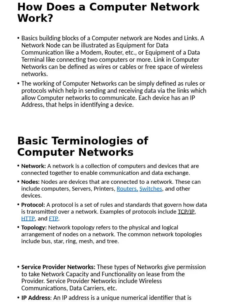 How Does A Computer Network Work | PDF | Computer Network | Osi Model