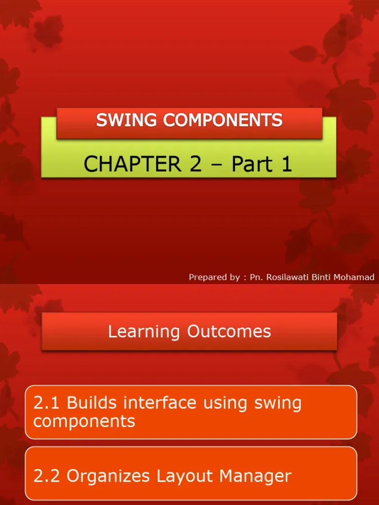 Integrative Programming & Technology (Chapter 2.1 Swing Components ...