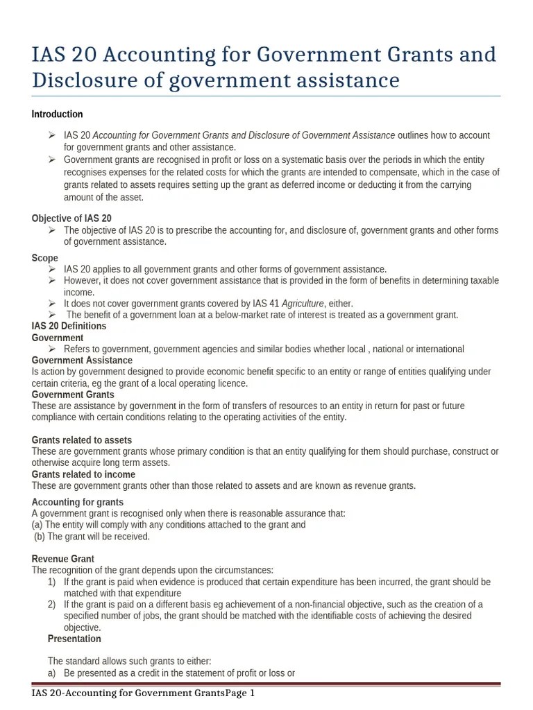 IAS 20-Government Grants | PDF | Depreciation | Expense