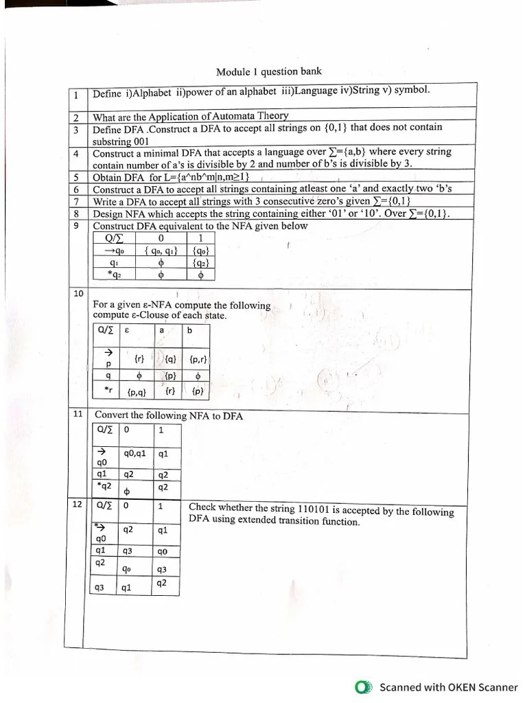 Theory Of Computation Important Questions | PDF