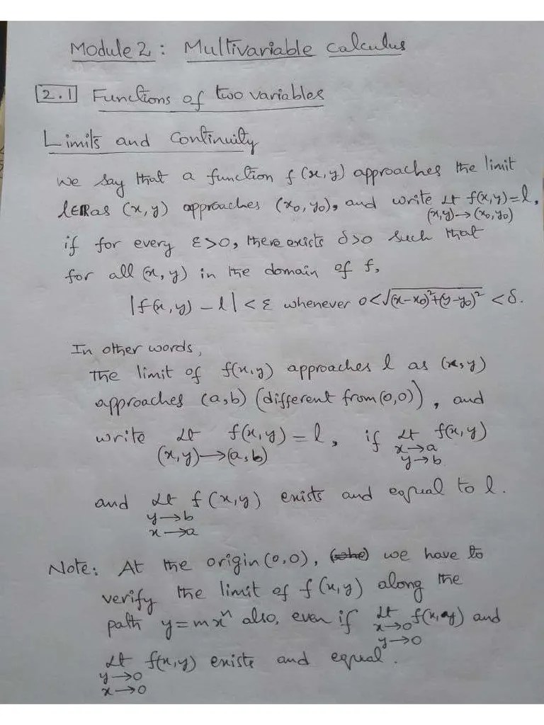 14-Module2-Functions Of Two Variables - Limits And Continuity-20-08 ...