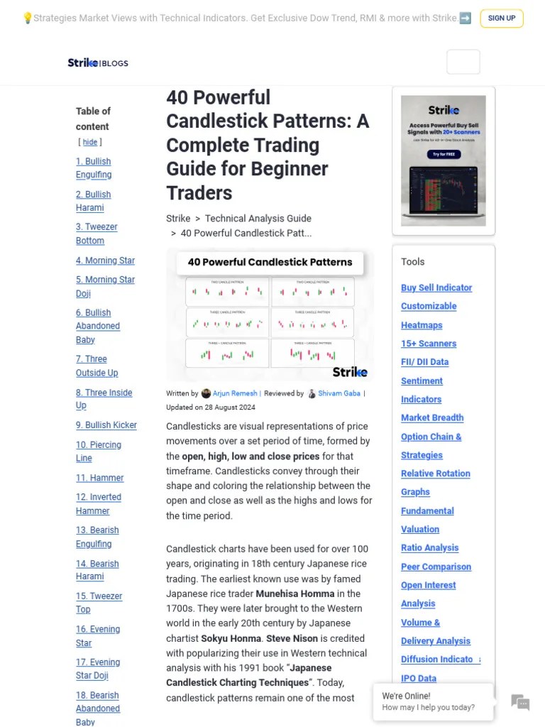 40 Powerful Candlestick Patterns - Trading Guide For Beginners | PDF ...