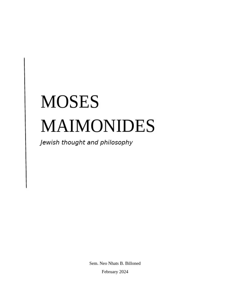 Moses Maimonides Pdf Maimonides God