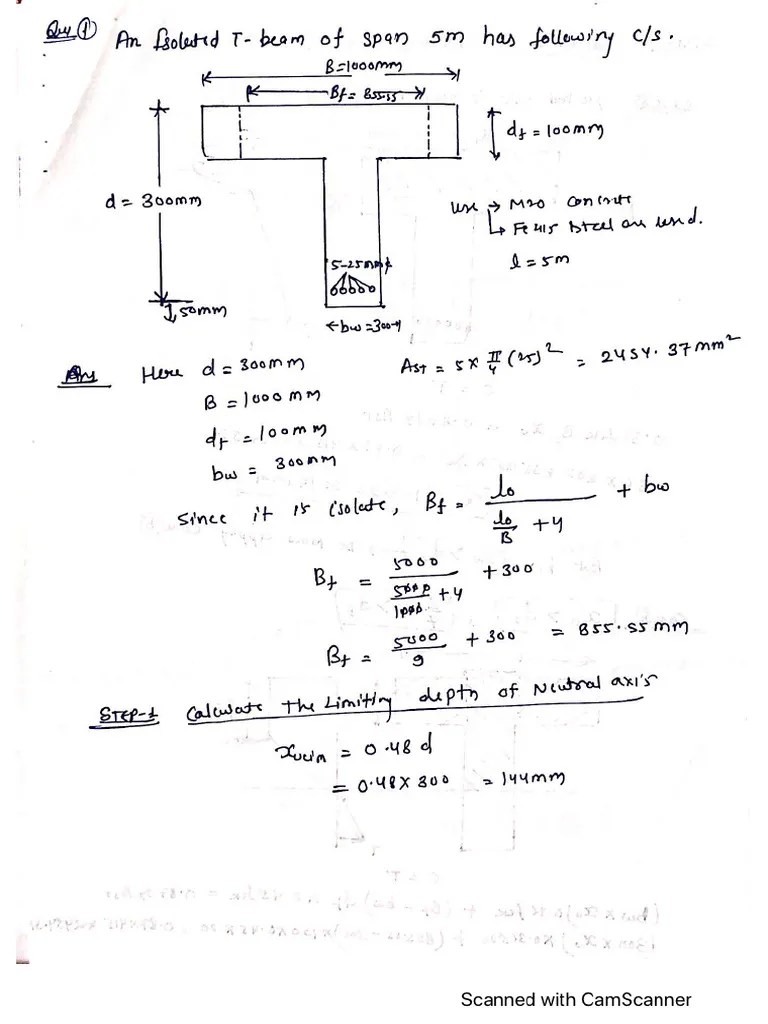 Design Of T Beam | PDF
