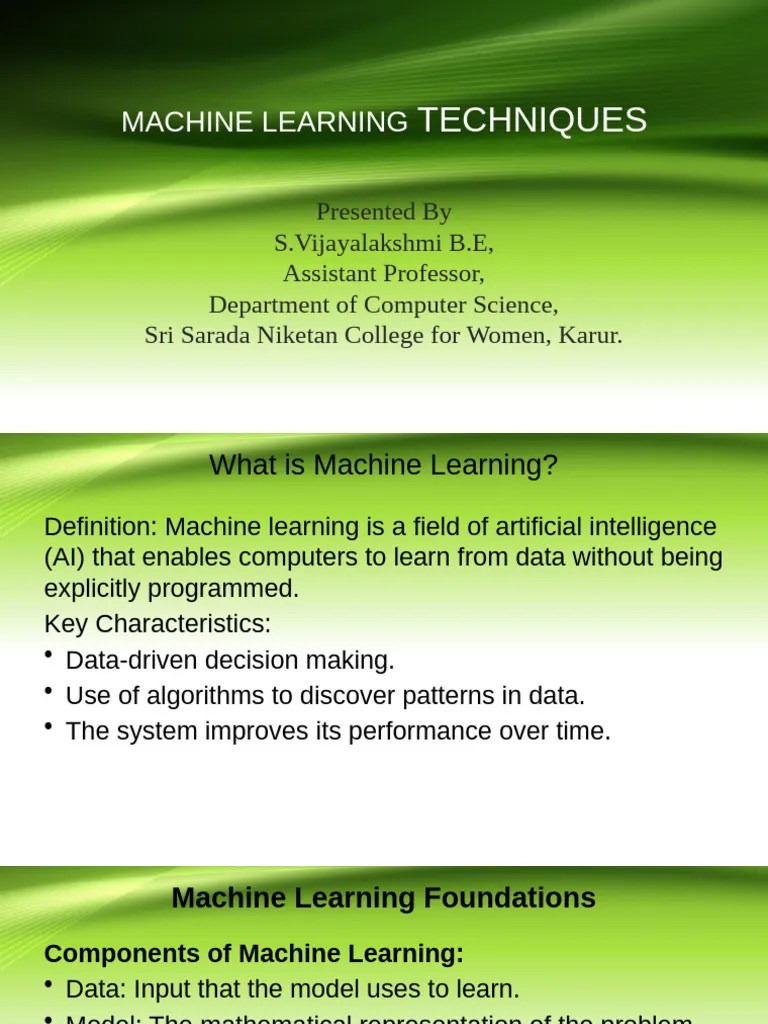 Machine Learning Techniques Types Of Machine Learning Applications