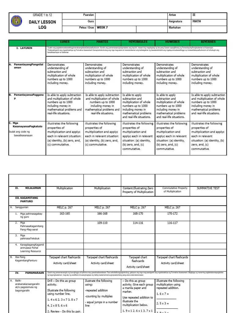 Math Week 7 | PDF | Multiplication | Mathematics