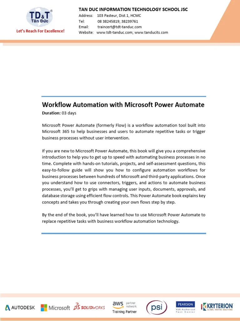 Workflow Automation With Microsoft Power Automate | PDF | Databases ...