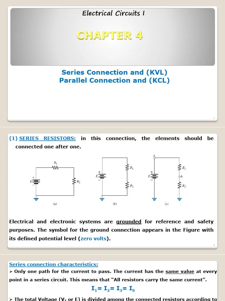 CH 4 - Series Parallel Connections KVL And KCL | PDF | Series And ...