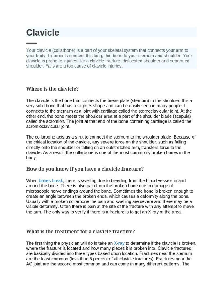 Clavicle | PDF | Shoulder | Clinical Medicine