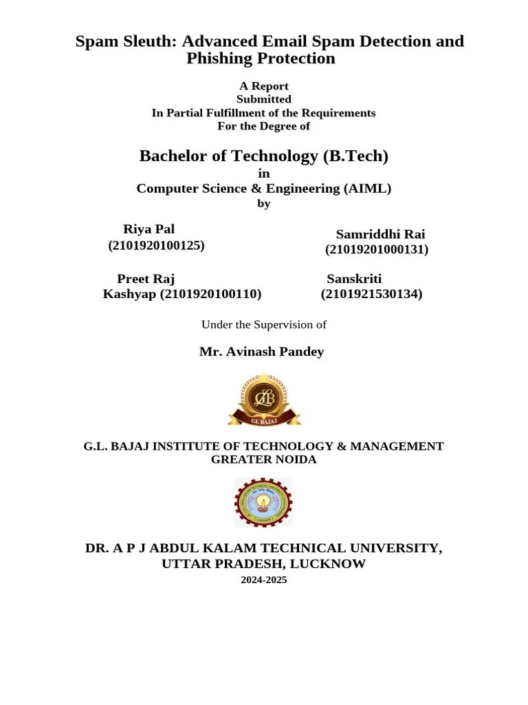 Email Spam Detection Using Machine Learning | PDF | Speech Recognition ...