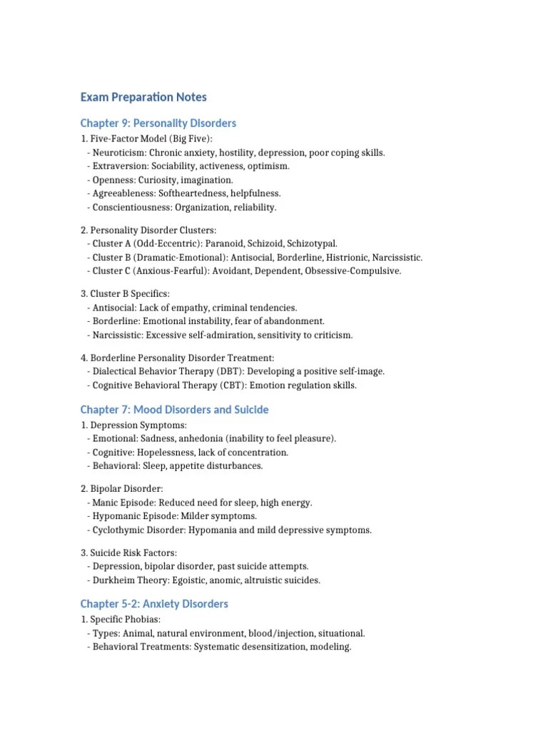 Exam Preparation Notes Pdf