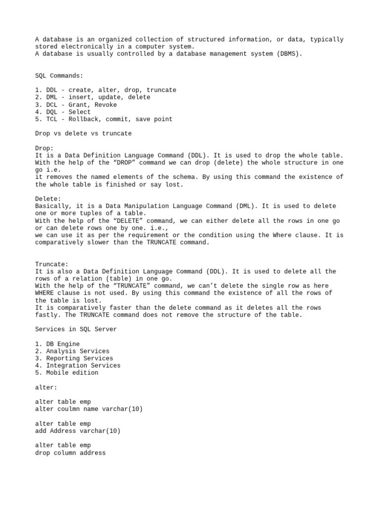 SQL | PDF | Database Index | Sql
