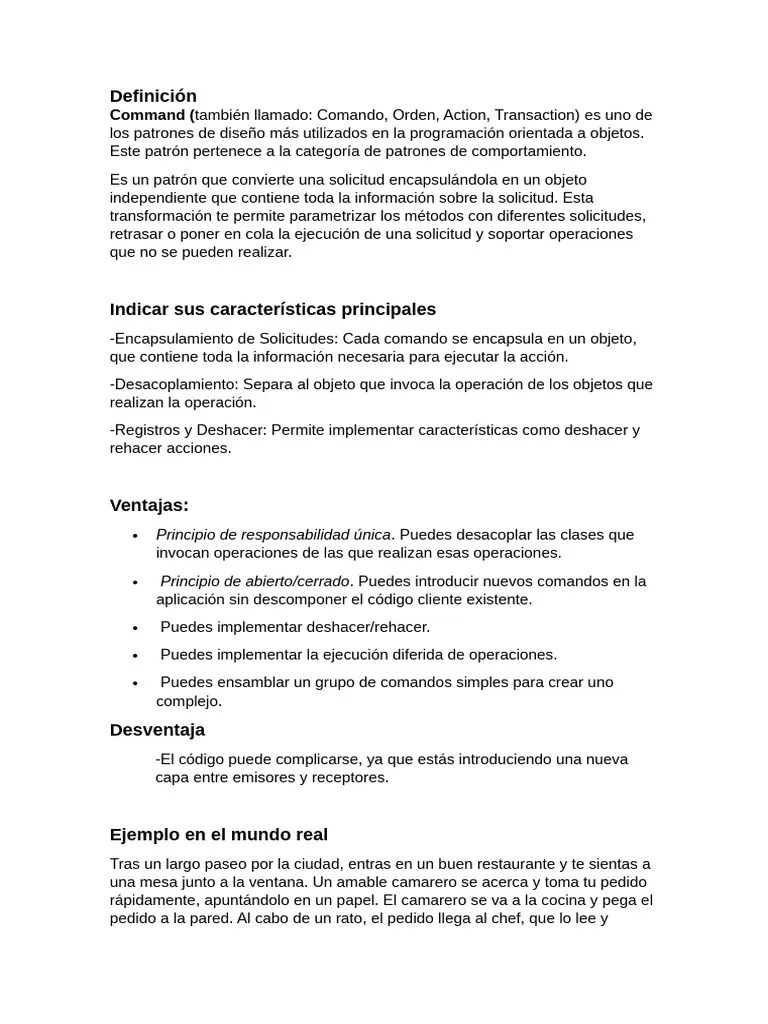 Poo Patrones De Diseño - Command | PDF | Programación Orientada A Objetos | Java (lenguaje De ...