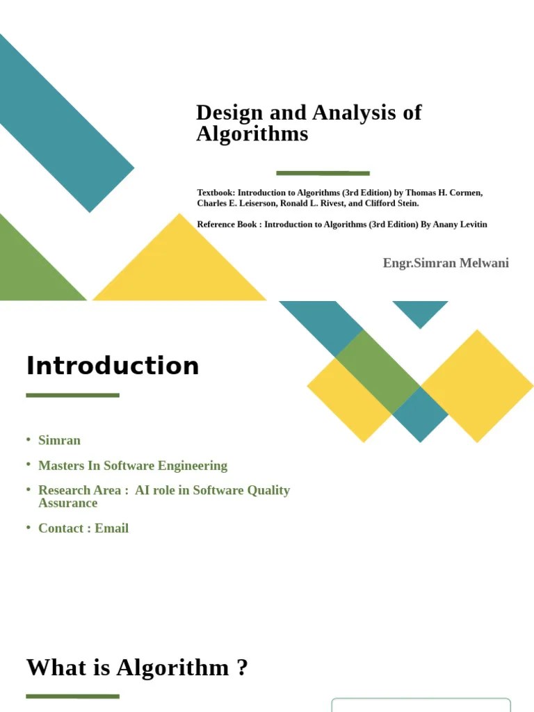 Design And Analysis Of Algorithms Lecture1 | PDF | Algorithms | Computer Program