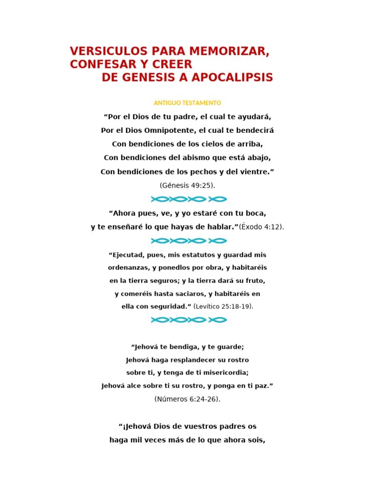 Versiculos Para Memorizar | PDF | Cristo (título) | Jesús
