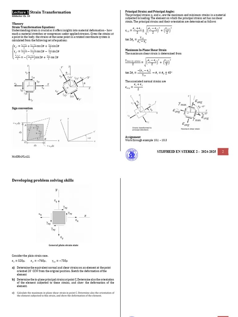 SS2 Lecture 1 | PDF | Deformation (Engineering) | Deformation (Mechanics)
