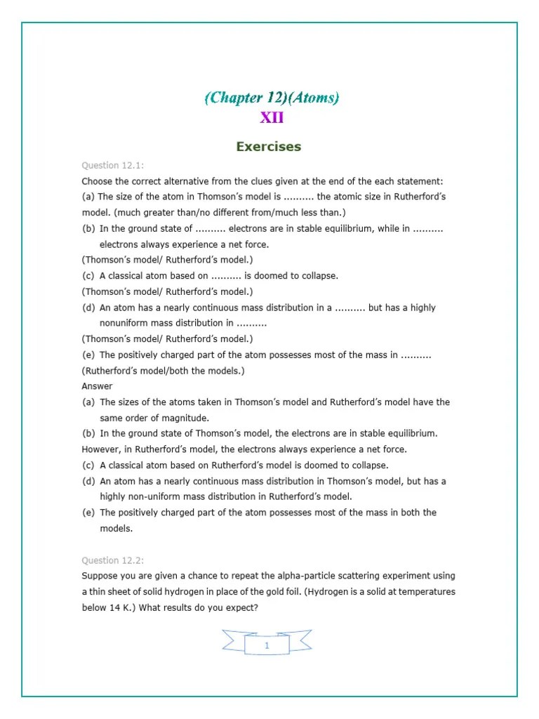 Atoms | PDF | Atoms | Electronvolt