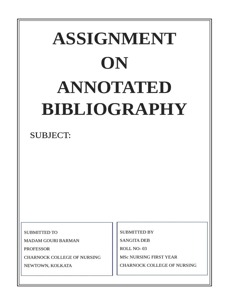 ANNOTATED BIBLIOGRAPHY | PDF | Bibliography | Citation