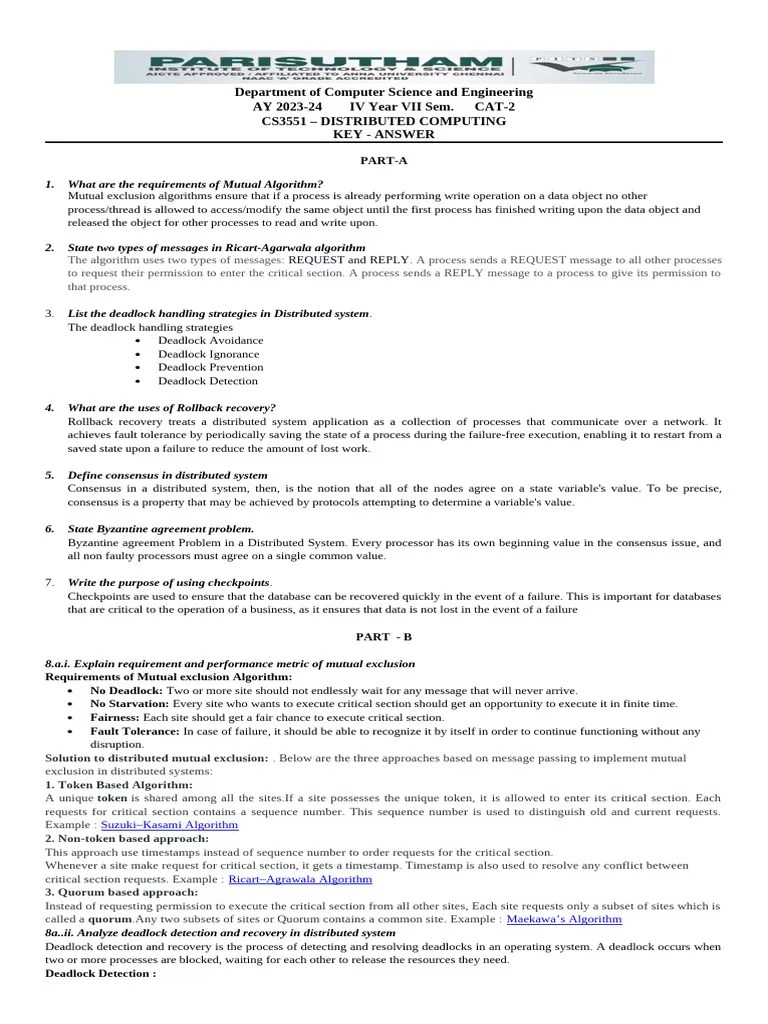 Distributed Computing Unit 1 & 2 | PDF | Distributed Computing | Computing