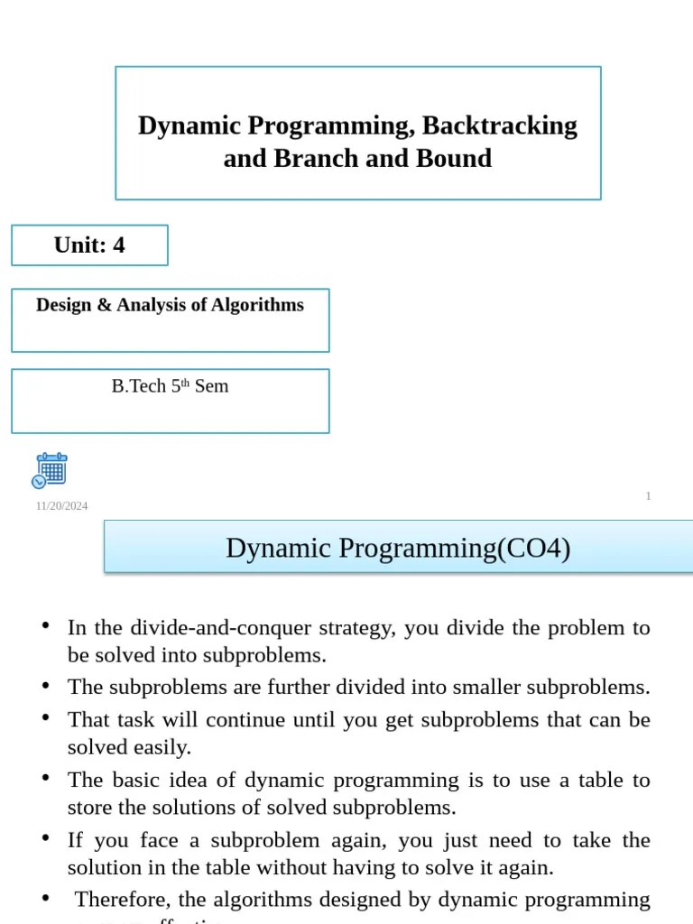 Unit 4 | PDF | Dynamic Programming | Algorithms And Data Structures