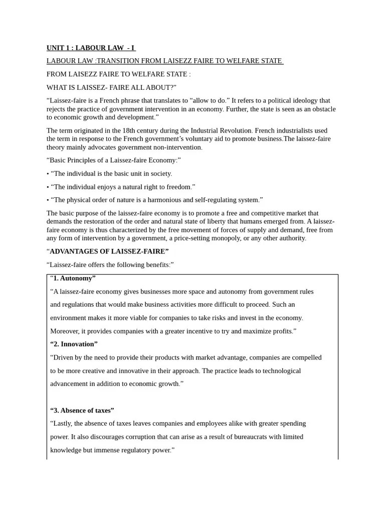 Labour Law Unit I | PDF | Keynesian Economics | Labour Law