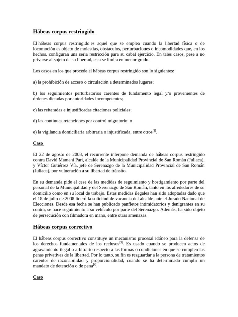 Tipos 2 | PDF | Habeas Corpus | Prisión
