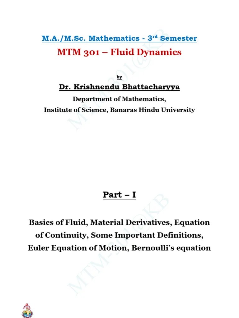 Class Notes Fluid (Part 1) | PDF | Fluid Mechanics | Fluid Dynamics