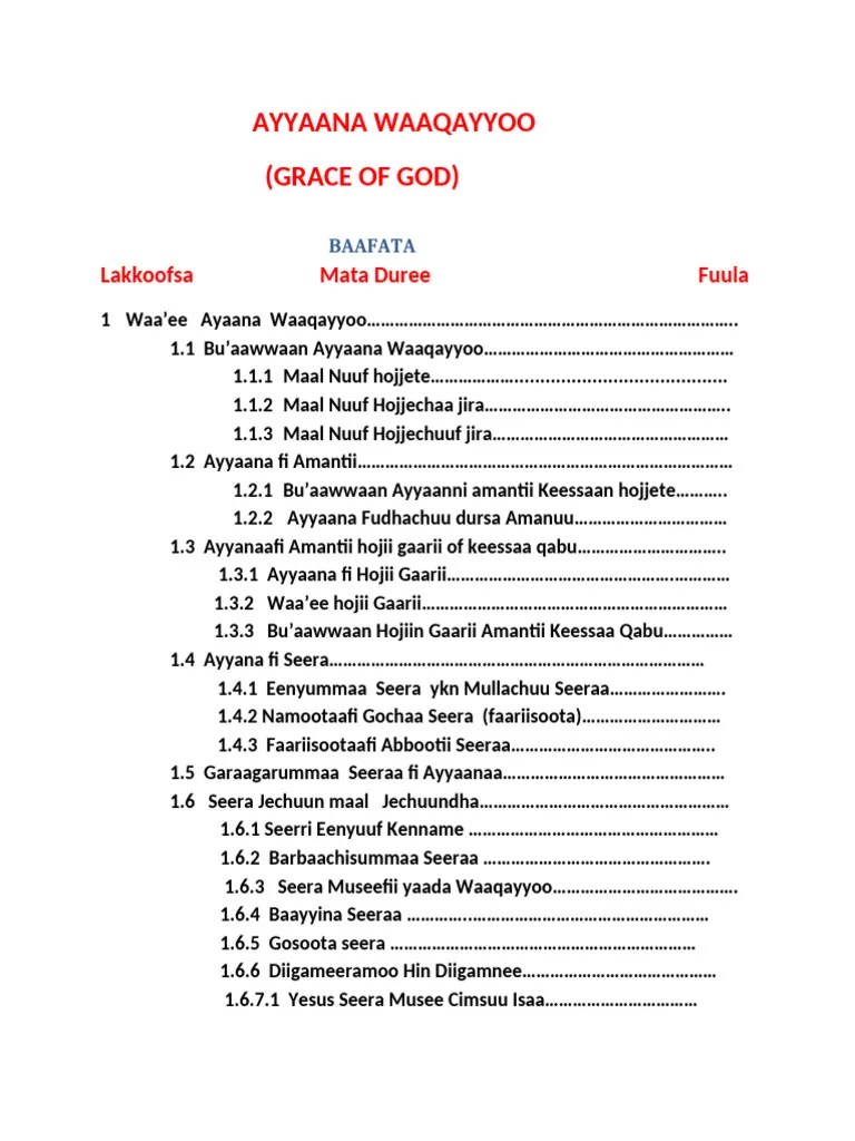 Ayyaana Waaqayyoo | PDF | Wellness