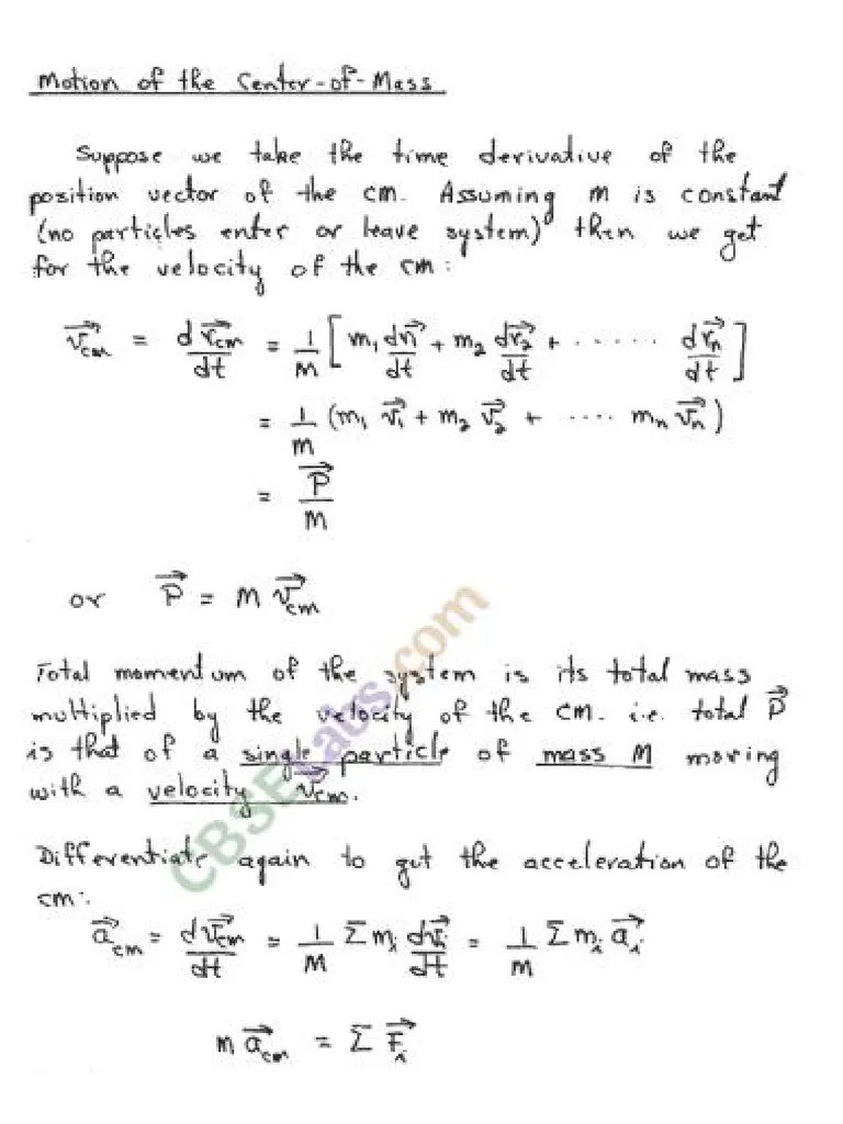 Systems Of Particles And Rotational Motion Class 11 Notes Physics Chapter 7 Img 3 | PDF