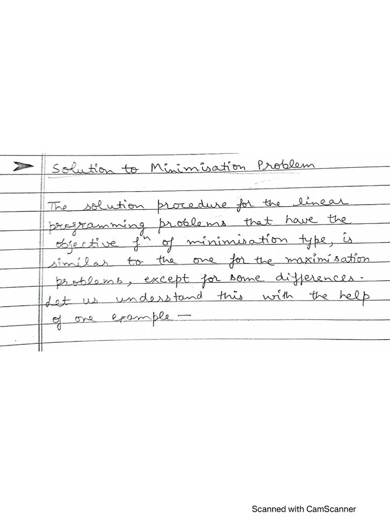 Linear Programming (Simplex Method) - Minimization | PDF