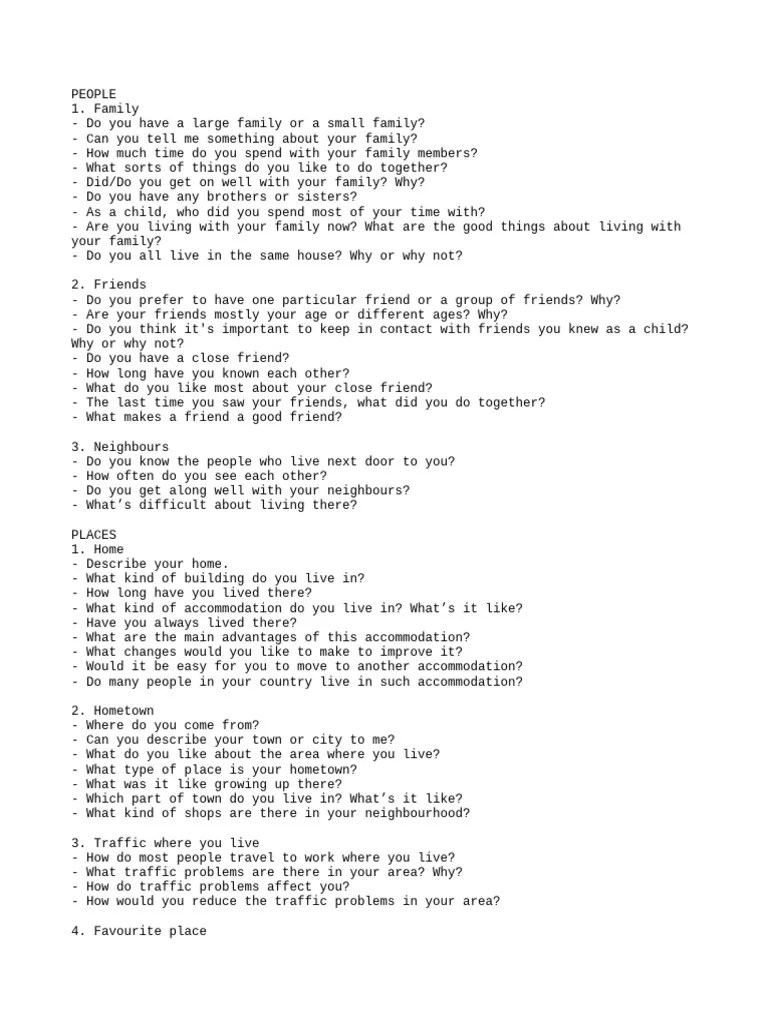 IELTS_Speaking_Part_1_Questions | PDF