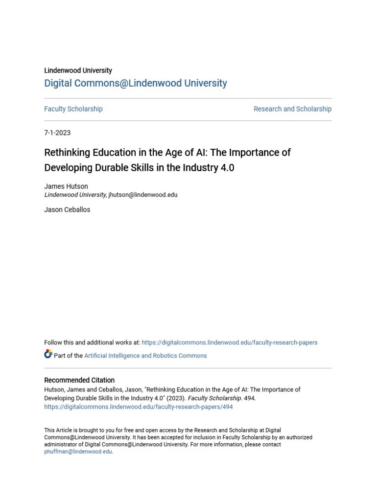 Rethinking Education In The Age Of AI - The Importance Of Developi ...