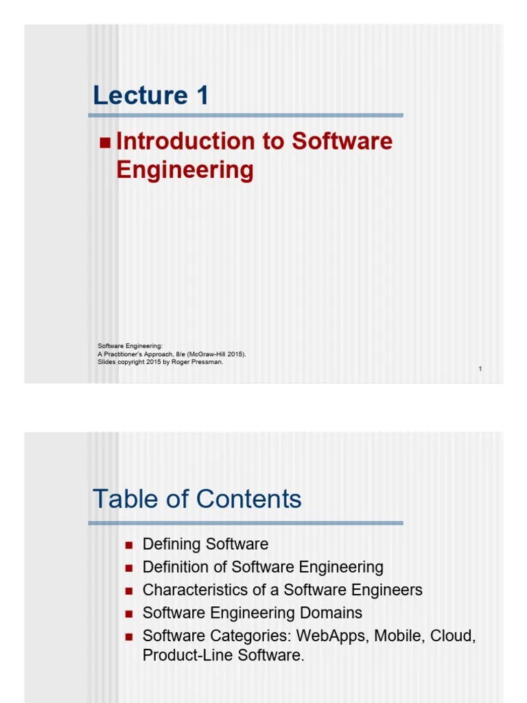 Lecture 1 Introduction To Software Engineering | PDF | Cloud Computing ...