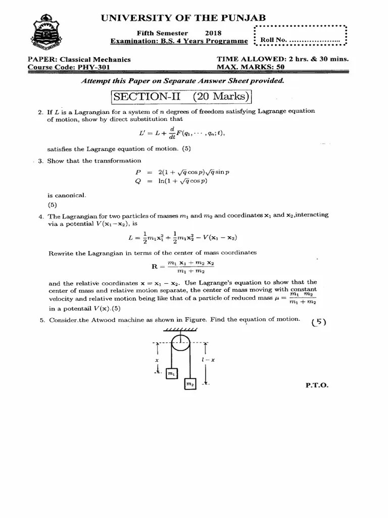Physics-2018 | PDF | Lagrangian Mechanics | Orbit