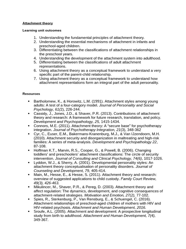 Attachment Theory Study Guide | PDF | Attachment Theory | Social Psychology