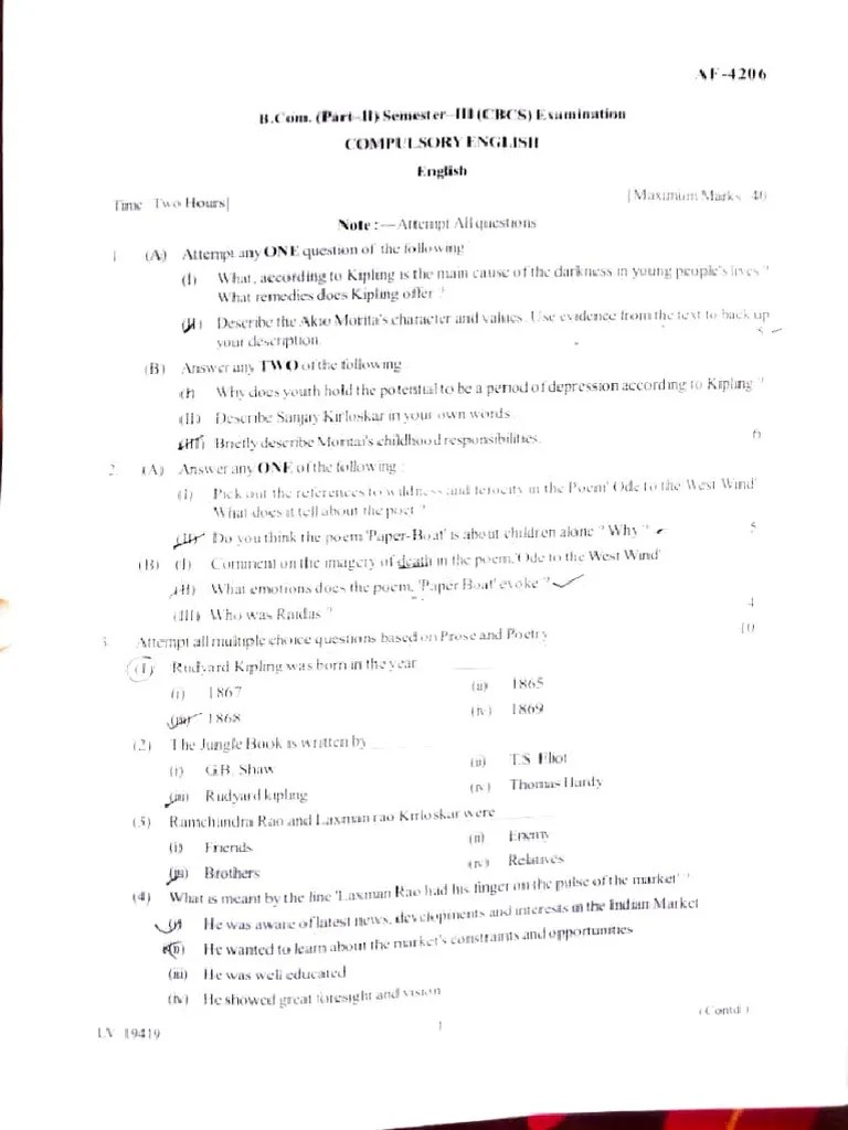 (Eng) Bcom Sem Iii | PDF