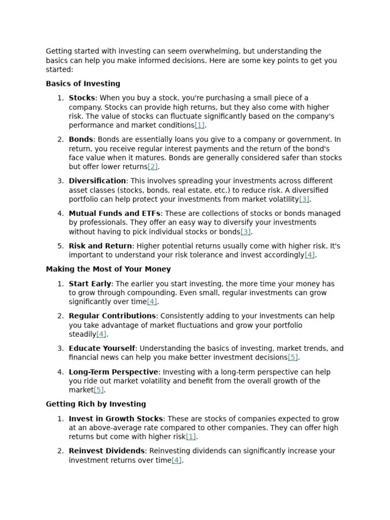 Investing 101 | PDF | Investing | Diversification (Finance)