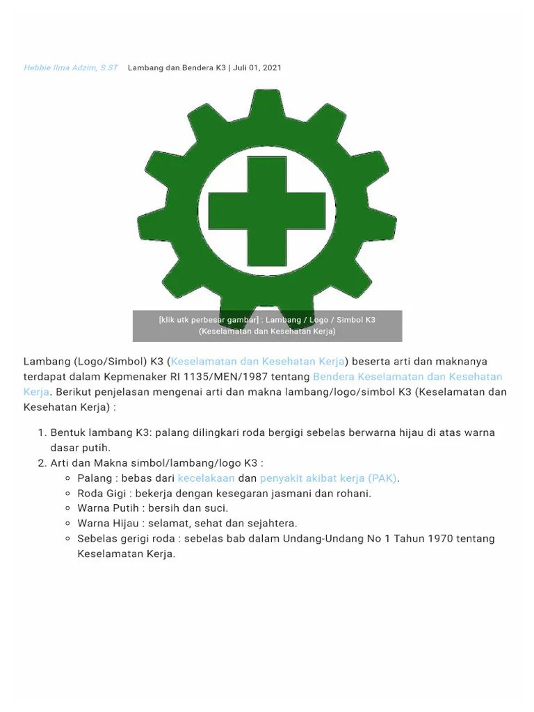 Lambang (Logo - Simbol) K3 (Keselamatan Dan Kesehatan Kerja) Beserta ...