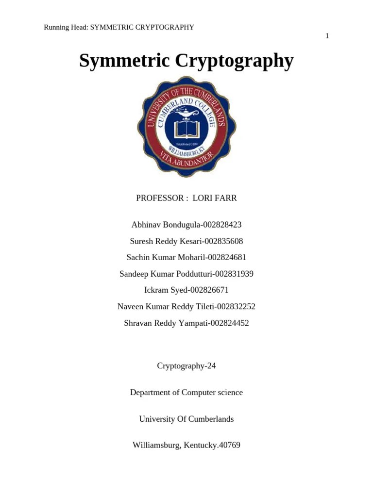 Symmetric Cryptography | PDF | Key (Cryptography) | Encryption