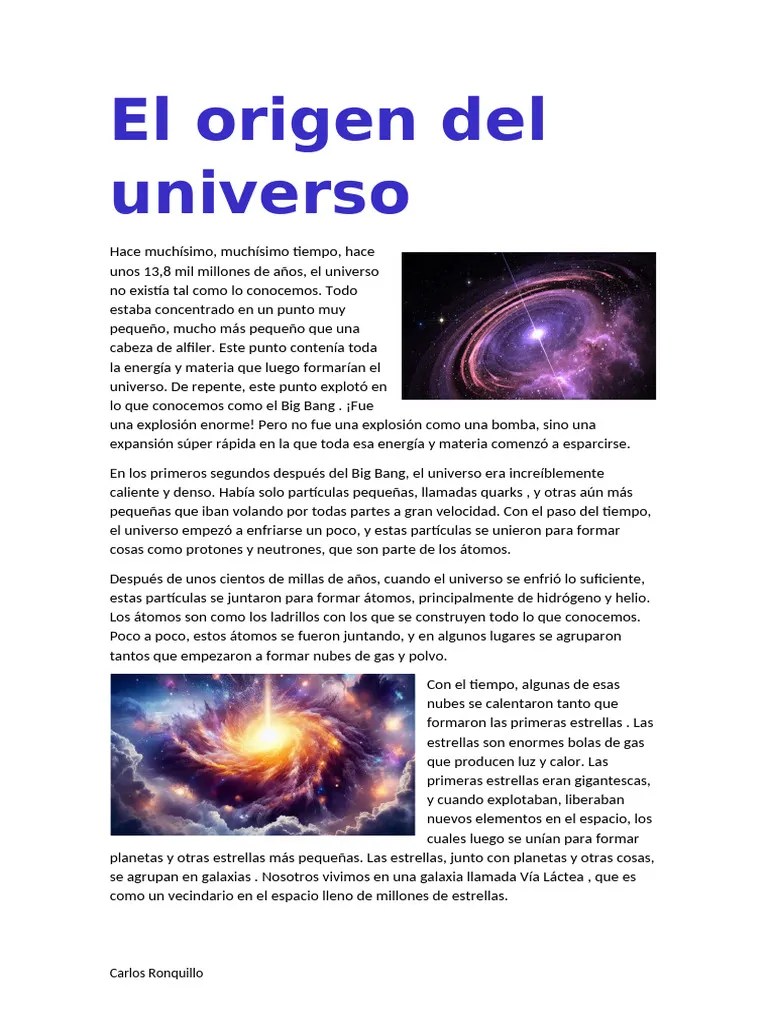 El Origen Del Universo | PDF | Universo | Estrellas