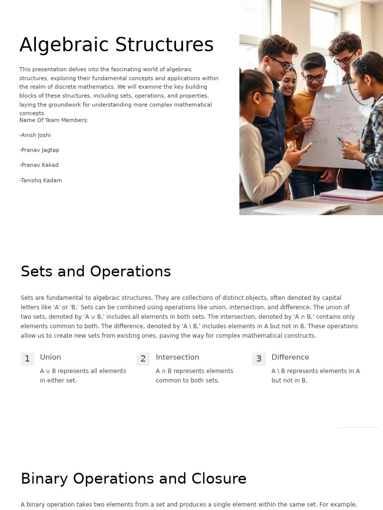 Algebraic-Structures DM | PDF | Group (Mathematics) | Field (Mathematics)